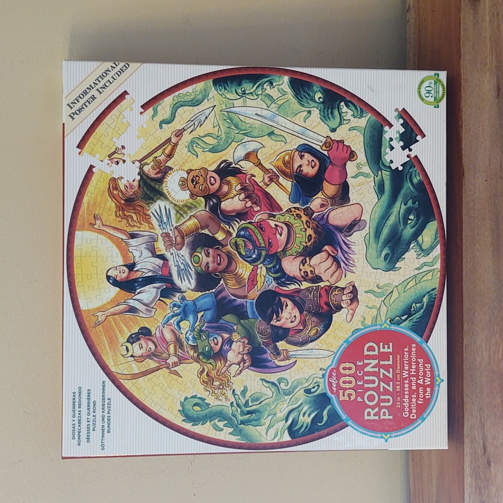 NEW Eeboo Goddesses and Warriors Round Puzzle - 500 Pc.